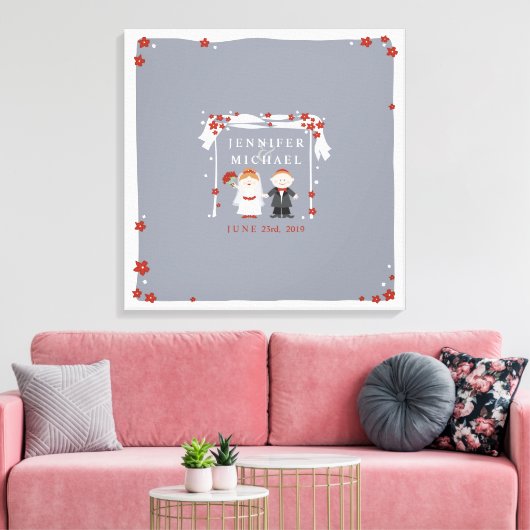 ONDER DE CHUPPAH Joods Huwelijk Inloggen Board Canvas Afdruk (Insitu (Woonkamer))