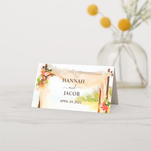 Onder de Chuppah Wedding Plaatskaartje (Achterkant)