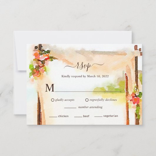 Onder de Chuppah Wedding RSVP-kaart RSVP Kaartje (Voorkant)