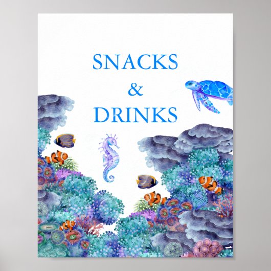 Onder de de Snacks en Drinken van het Baby shower  Poster (Voorkant)