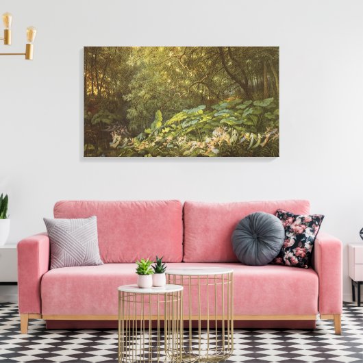 Onder de Dock Leaves van Richard Doyle, Fairy Art Canvas Afdruk (Insitu (Woonkamer))