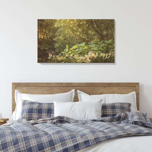 Onder de Dock Leaves van Richard Doyle, Fairy Art Canvas Afdruk (Insitu (Slaapkamer))