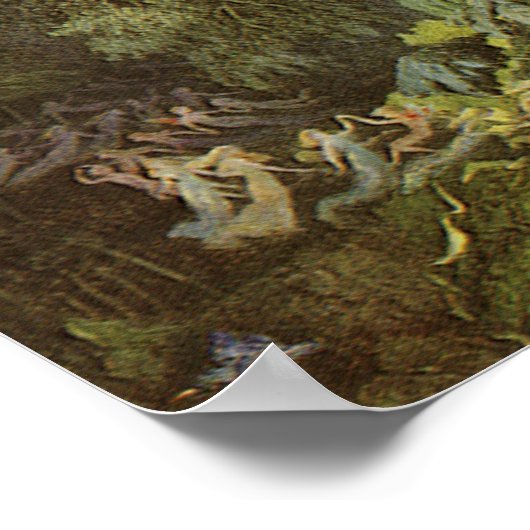 Onder de Dock Leaves van Richard Doyle, Fairy Art Poster (Hoek)