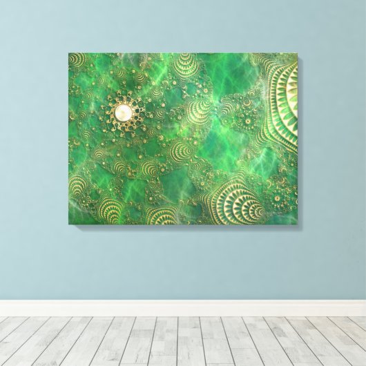 Onder de Emerald Zee Canvas Print (Insitu (Houten vloer))