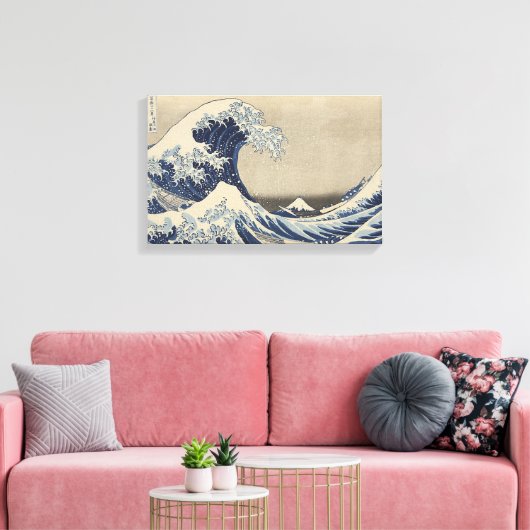 Onder de Golf van Kanagawa - De Grote Golf Canvas Afdruk (Insitu (Woonkamer))