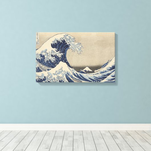 Onder de Golf van Kanagawa - De Grote Golf Canvas Afdruk (Insitu (Houten vloer))