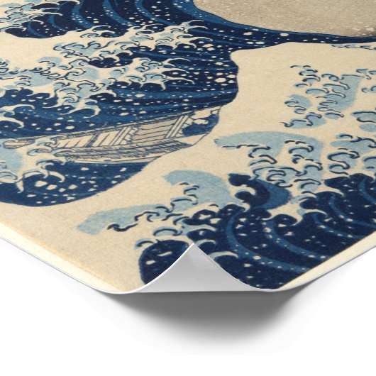 Onder de Golf van Kanagawa (De Grote Golf) Poster (Hoek)