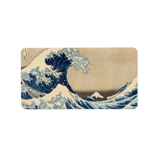 Onder de Golf van Kanagawa door Katsushika Hokusai Etiket (Voorkant)