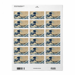 Onder de Golf van Kanagawa door Katsushika Hokusai Etiket