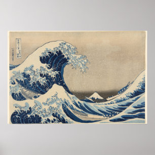 Onder de golf van Kanagawa Print
