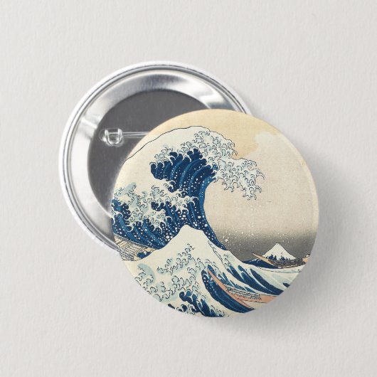 Onder de Golf van Kanagawa Ronde Button 5,7 Cm (Voorkant /achterkant)