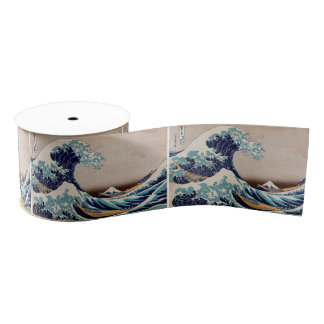 Onder de Grote Golf van Kanagawa Grosgrain Lint