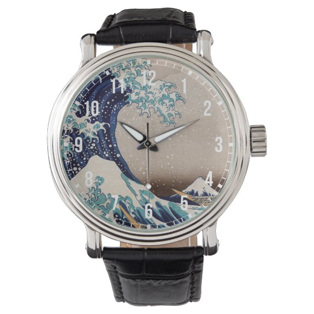 Onder de Grote Golf van Kanagawa Horloge (Voorkant)