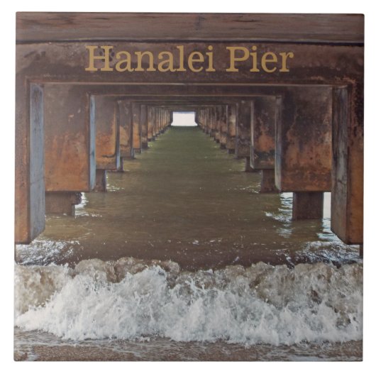 ONDER DE HANALEI PIER (KAUAI) TEGELTJE (Voorkant)
