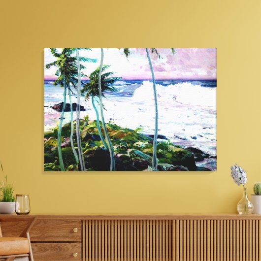 Onder de handelswinden, Barbados Canvas Afdruk (Insitu (Woonkamer))