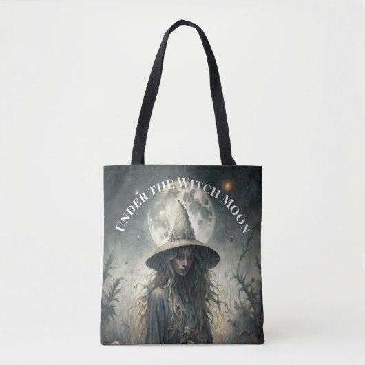 Onder de Heksenmaan – Gotische Heks Tote Bag (Voorkant)