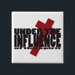 Onder de invloed van Cross Button Christelijk ontw<br><div class="desc">Dit Christelijke,  geïnspireerde ontwerp is voorzien van de tekst "Under the Influence of the Spirit" met een rood kruis op de achtergrond.</div>