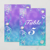 ONDER DE Kaart ZEE Enchanted Party Table Number (Voorkant / Achterkant)