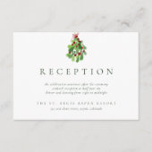 Onder de kerst Mistletoe bruiloft receptie Informatiekaartje (Voorkant)