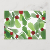 Onder de kerst Mistletoe bruiloft receptie Informatiekaartje (Achterkant)