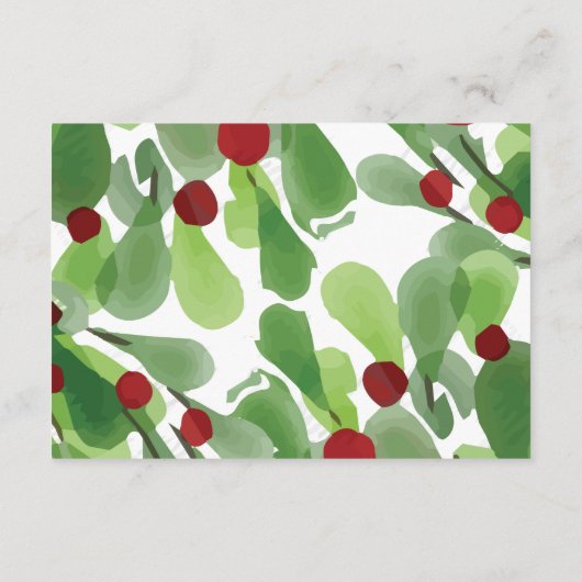 Onder de kerst Mistletoe bruiloft receptie Informatiekaartje (Achterkant)