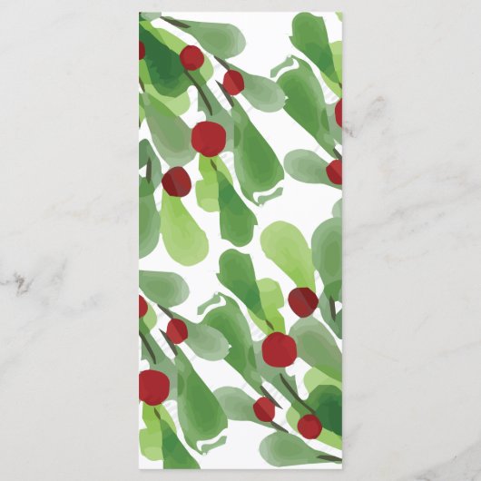 Onder de kerst Mistletoe Wedding Menu (Achterkant)