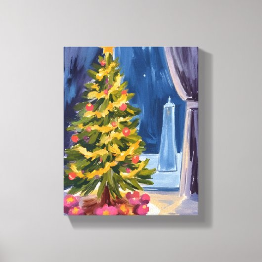 Onder de Kerstboom Canvas Afdruk (Voorkant)