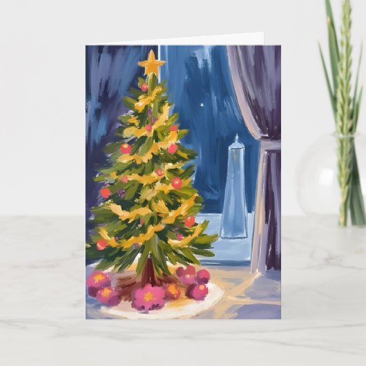 Onder de Kerstboom Feestdagen Kaart (Voorkant)