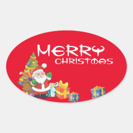 Onder de kerstboom ovale sticker