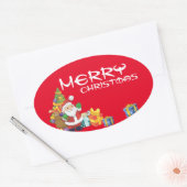 Onder de kerstboom ovale sticker (Envelop)