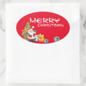 Onder de kerstboom ovale sticker (Tas)