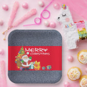 Onder de kerstboom papieren bordje (Feest)