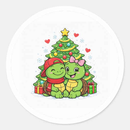 Onder de kerstboom ronde sticker (Voorkant)