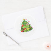 Onder de kerstboom ronde sticker (Envelop)