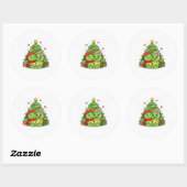 Onder de kerstboom ronde sticker (Vel)