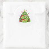 Onder de kerstboom ronde sticker (Tas)