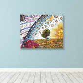 Onder de koepel uitkijken canvas afdruk (Insitu (Houten vloer))