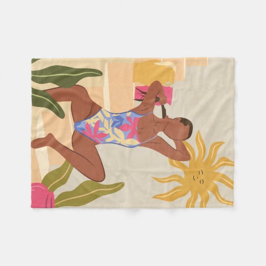 Onder de lachende zon fleece deken (Voorkant (Horizontaal))