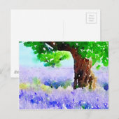 Onder de Lavender-structuur Briefkaart (Voorkant / Achterkant)