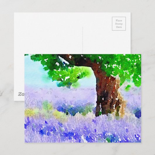 Onder de Lavender-structuur Briefkaart (Voorkant / Achterkant)