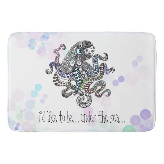 Onder de lijn zee doedelen octopus met bellen badmat (Voorkant)