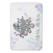 Onder de lijn zee doedelen octopus met bellen badmat (Voorkant Verticaal)