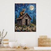 Onder de maan: Raccoon's High Perch Poster (Keuken)
