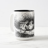 onder de maan tweekleurige koffiemok (Voorkant links)