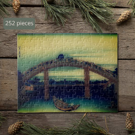 Onder de Mannen Bridge door Hokusai Legpuzzel