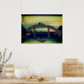 Onder de Mannen Bridge in Fukagawa Poster (Keuken)