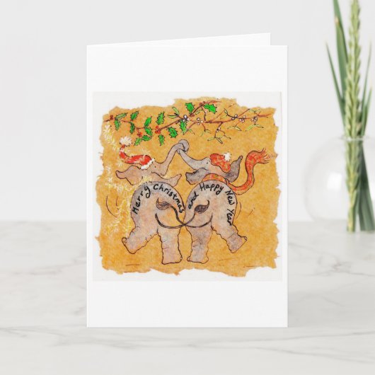 Onder de Maretak Feestdagen Kaart (Voorkant)