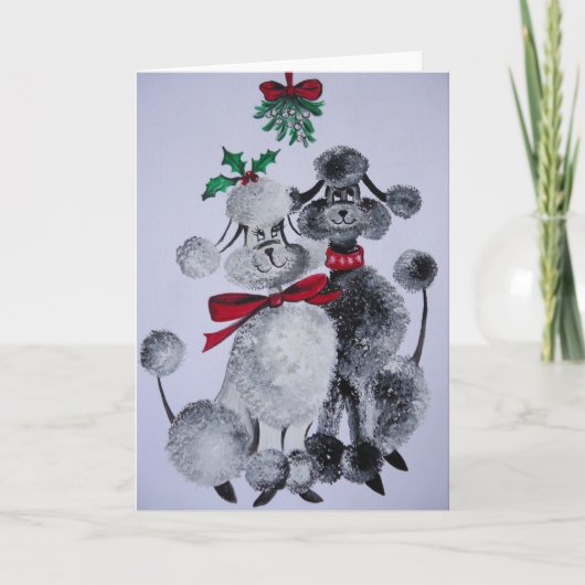 Onder de Maretak Feestdagen Kaart (Voorkant)