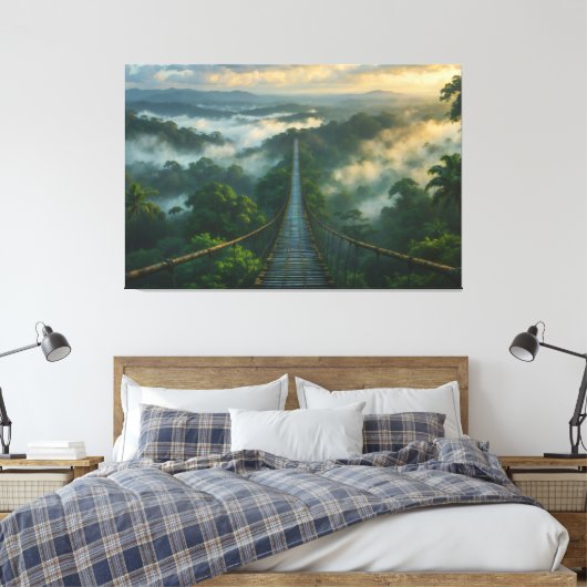 Onder de mist een geheim canvas afdruk (Insitu (Slaapkamer))