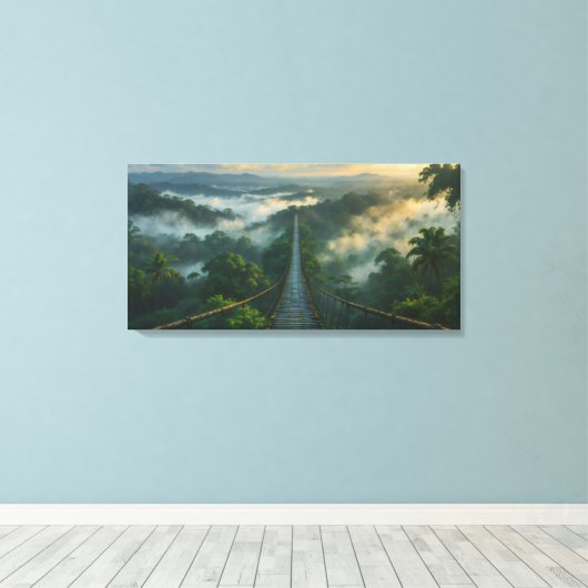 Onder de mist een geheime uitgestrekte canvas prin (Insitu (Houten vloer))
